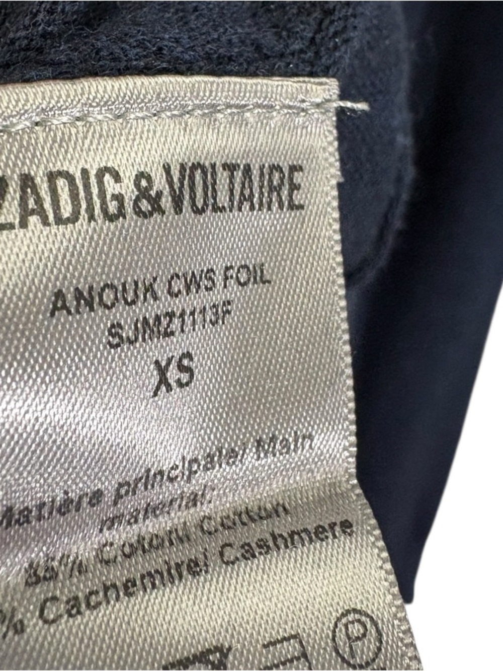 Zadig & Voltaire Anouk Foil Cashmere Blend Sweater Size XS - Picture 9 of 11